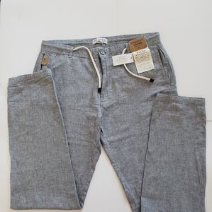 Urban Man draw-string linen blend pants